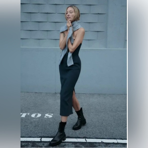 Zara lug sole chunky heeled platform boots. - Picture 2 of 9